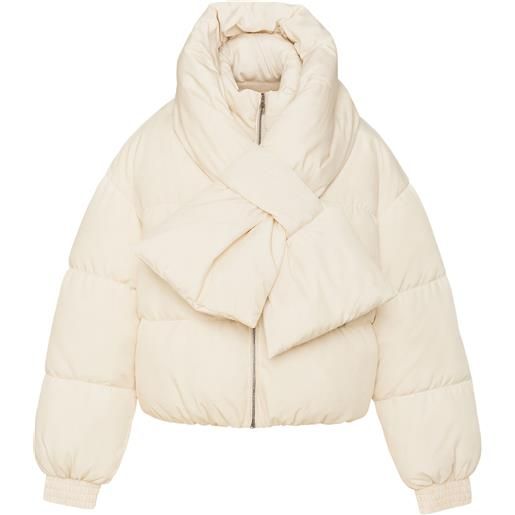 TWINSET piumino cropped con maxi sciarpa