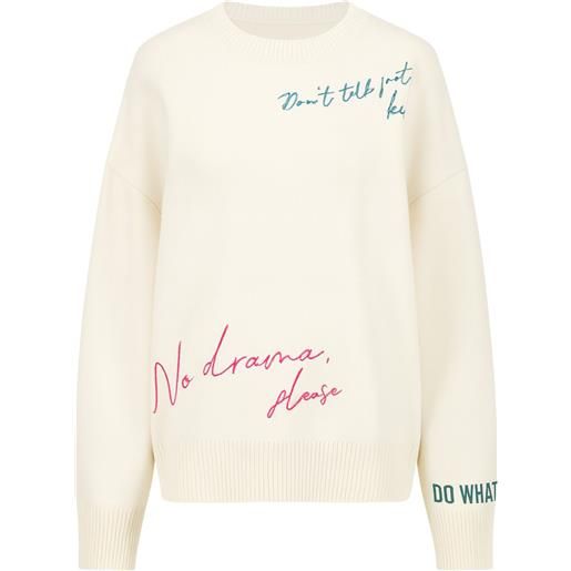 TWINSET maglia girocollo con ricami lettering