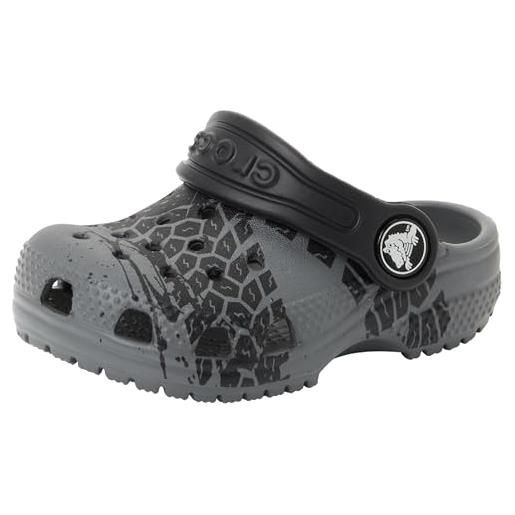 Crocs classic tire print clog t, zoccoli unisex - bambini e ragazzi, grigio ardesia, 22/23 eu