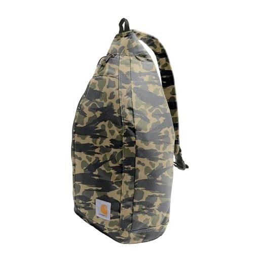 Carhartt durable sling bag, crossbody backpack with side release buckle, tablet sleeve and adjustable strap, tote unisex-adulto, zaino a tracolla (blind duck camo), taglia unica