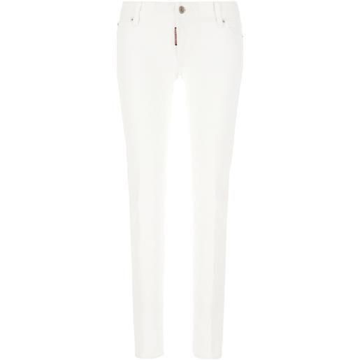 DSQUARED2 jeans skinny con applicazione logo - bianco