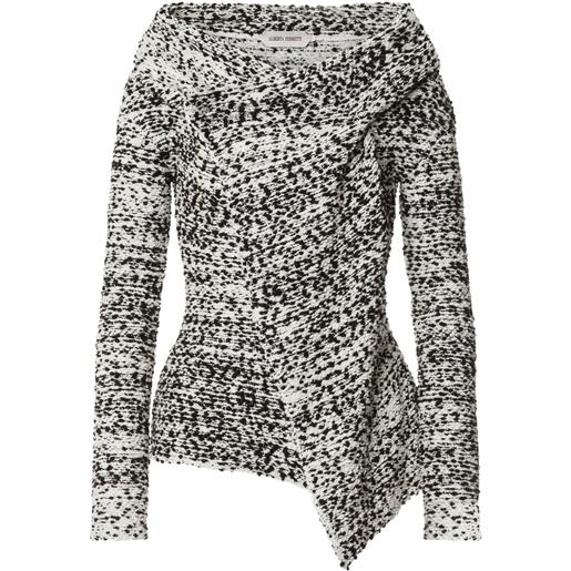 Alberta Ferretti giacca asimmetrica drappeggiata - nero