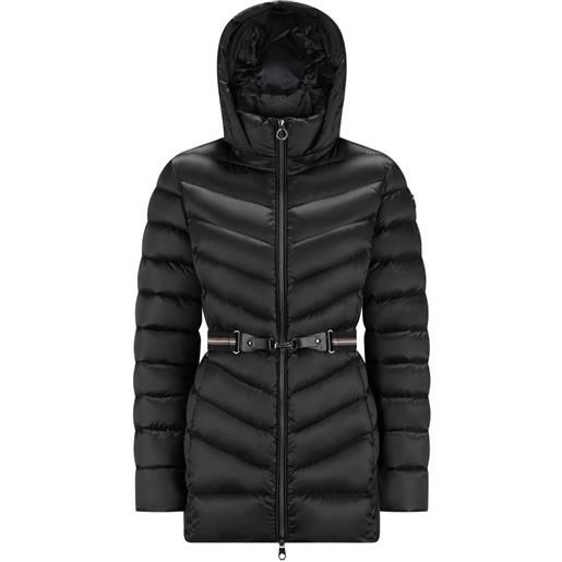 CAPE HORN piumino con cappuccio e cintura - nero