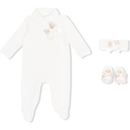 La Perla Kids set tutina con fiocco - toni neutri