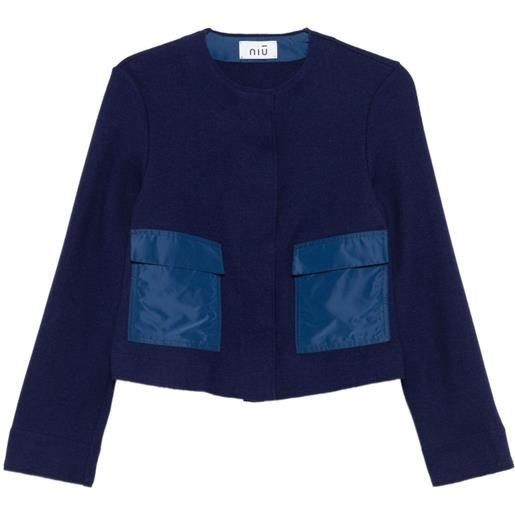 Niu bolero con tasche applicate - blu