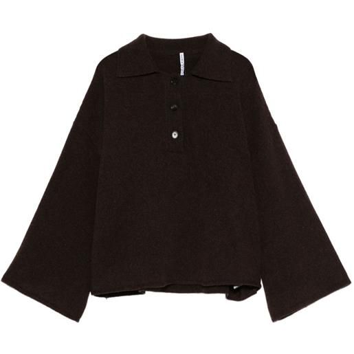 Liviana Conti polo con maniche a campana - marrone