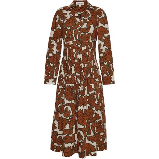 Cara Cara abito a fiori plissettato - marrone