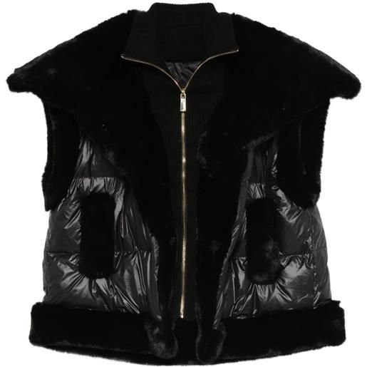 Max & Moi gilet divana trapuntato in pelliccia sintetica - nero