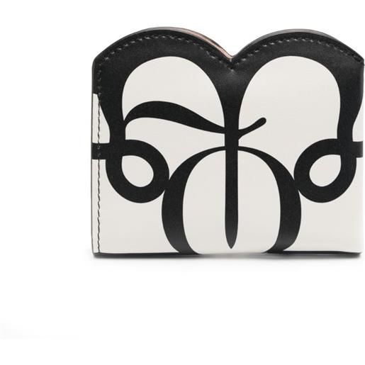 Alexander McQueen portafoglio seal bi-fold con stampa - toni neutri