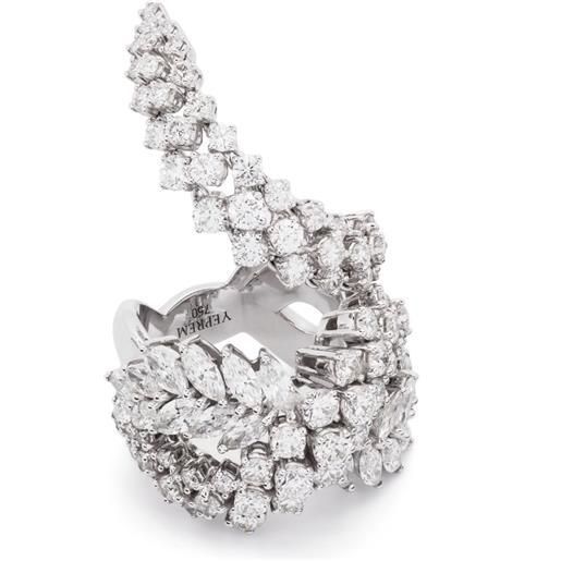 Yeprem anello y-not in oro bianco 18 carati con diamanti - argento