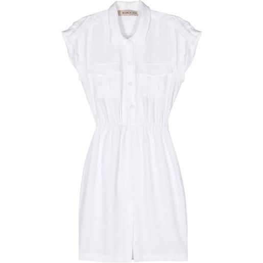 Blanca Vita chemisier afelandra con vita elasticizzata - bianco