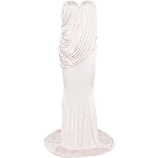 Giuseppe Di Morabito abito con scollo drappeggiato - bianco