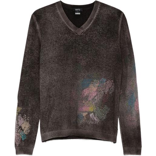 Avant Toi maglione dipinto a mano - nero