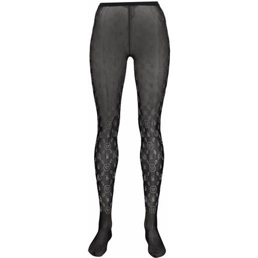 Philipp Plein tights con stampa - nero
