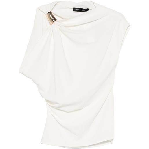 Proenza Schouler blusa con anello e drappeggio - bianco