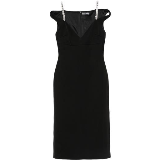 David Koma abito midi con strass - nero