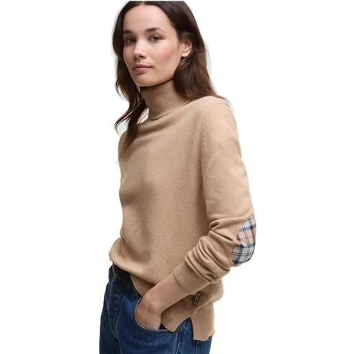 BARBOUR maglioncino con collo arrotolato pendle beige