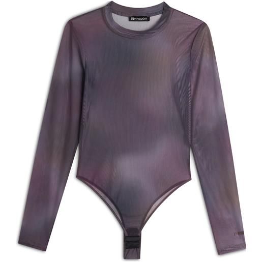 Freddy body manica lunga in mesh sfumato