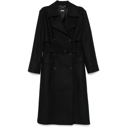 BOSS trench con cintura - nero