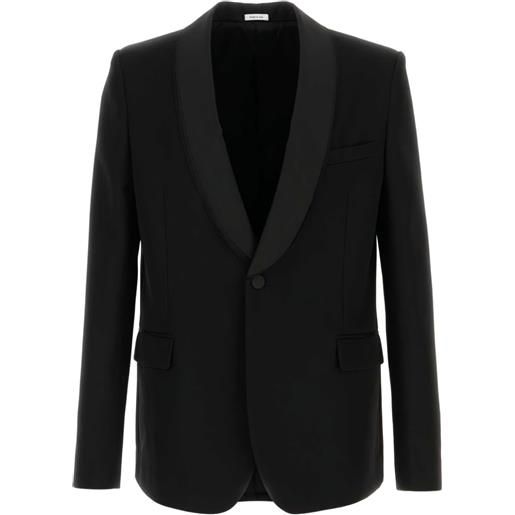 Alexander McQueen blazer con revers a scialle - nero