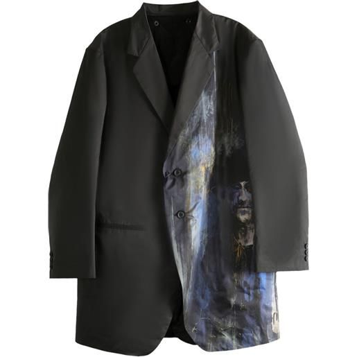 Yohji Yamamoto giacca monopetto con stampa - nero