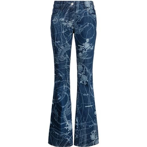 Off-White jeans svasati con stampa grafica - blu