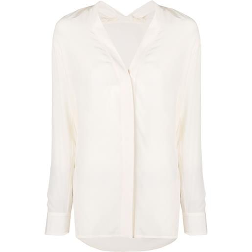 Victoria Beckham blusa con scollo a v - bianco