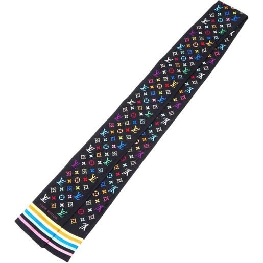 Louis Vuitton Pre-Owned - x takashi murakami sciarpa con stampa monoramma 1990-2010 - donna - seta - taglia unica - nero