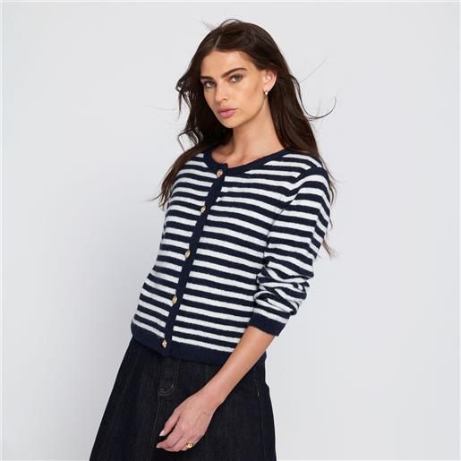 ELLE cardigan a righe con bottoni marinari