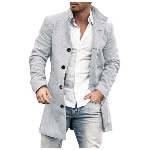 Generico giacca doppiopetto uomo invernale slim fit business trench parka impermeabile taglie forti doppio petto cappotto di lana vintage classico autunno giacca a vento soprabito giubbotto lungo