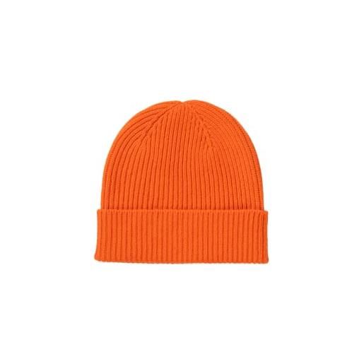 Glen Isla cappello beanie 100% cashmere a coste, arancione, etichettalia unica
