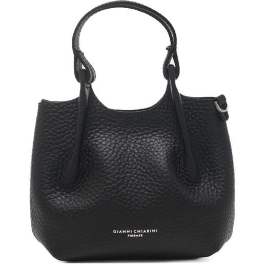Gianni Chiarini borsa a spalla con tracolla in pelle nero castoro