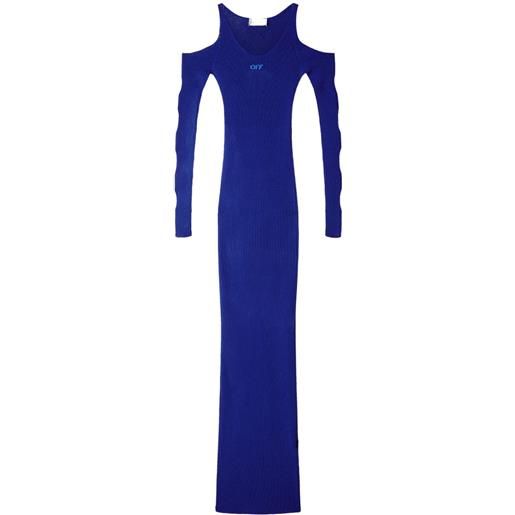 Off-White abito a coste con dettaglio cut-out - blu
