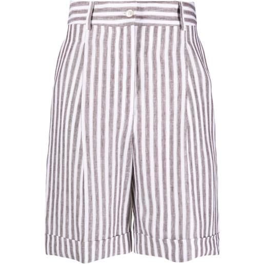 Kiton shorts a righe - bianco