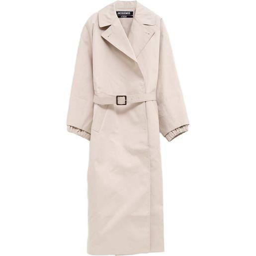 Jacquemus trench con cintura - bianco