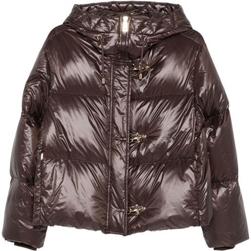 Fay giacca con cappuccio e chiusura a olivetta - marrone