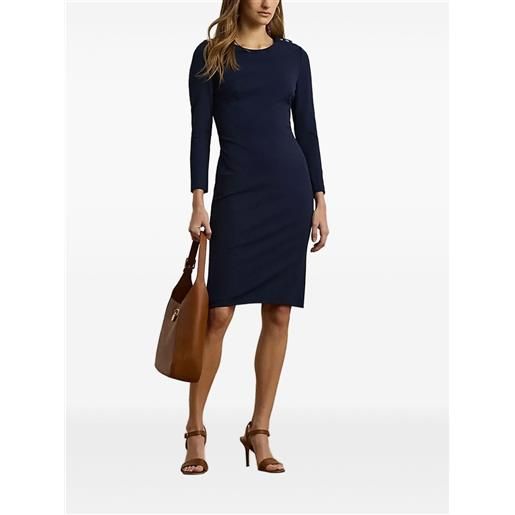 Lauren Ralph Lauren abito midi con bottoni - blu