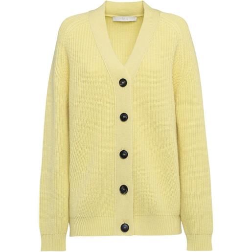 Tela cardigan con scollo a v - e150 yellow