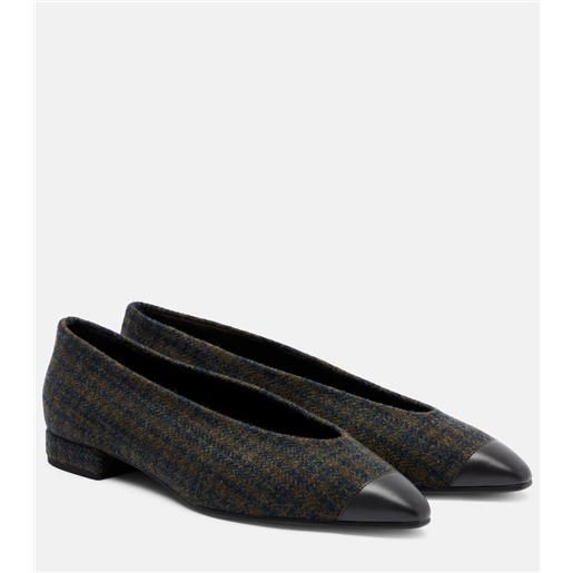 Loro Piana ballerine rebecca in tweed con finiture in pelle