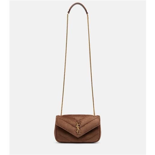 Saint Laurent borsa a spalla loulou mini in suede
