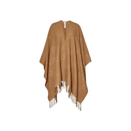 Liu jo poncho con logo e maxi frange non definito 06188 grigio ghiacci