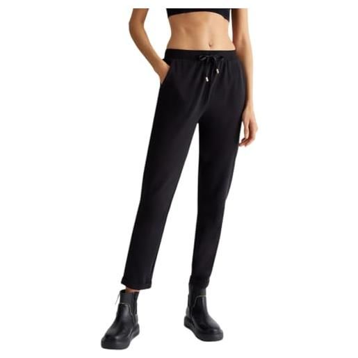 Liu Jo Jeans liu jo pantaloni jogging in jersey tf4193 (it, testo, s, regular, regular, nero)
