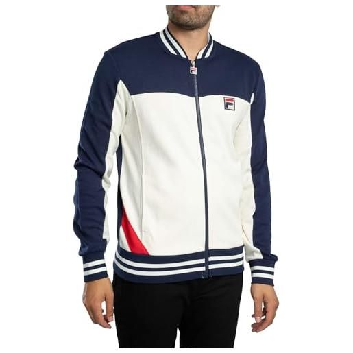 FILA uomo giacca da tuta con pannelli oceana, gardenia/navy/red, xxl