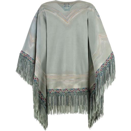 ETRO poncho con frange - verde