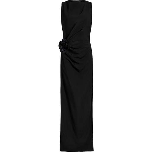 Proenza Schouler abito con drappeggio e decorazione floreale - nero