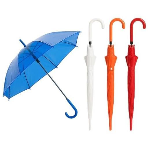 DANYX set 4 ombrelli trasparenti automatici pvc antivento manico curvo 8 stecche vari colori uomo donna