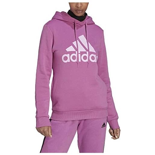 adidas felpa da donna con cappuccio loungewear essentials logo fleece rosa taglia m codice hm1912