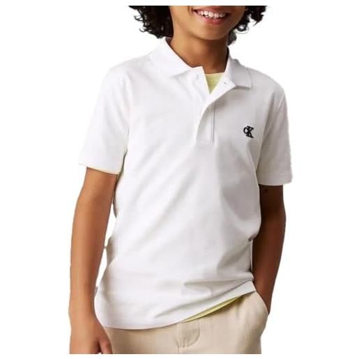 Calvin Klein Jeans polo bianca in piqué elasticizzato (it, età, 8 anni, regular, bambino, bianco)