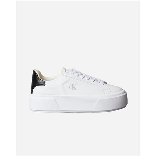 Calvin Klein Jeans flatform lace up leather w - scarpe sneakers - donna - bianco