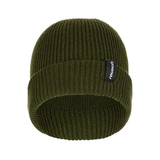 Reusch eddie beanie-berretto, caldo, antivento, verde scuro, taglia unica unisex-adulto